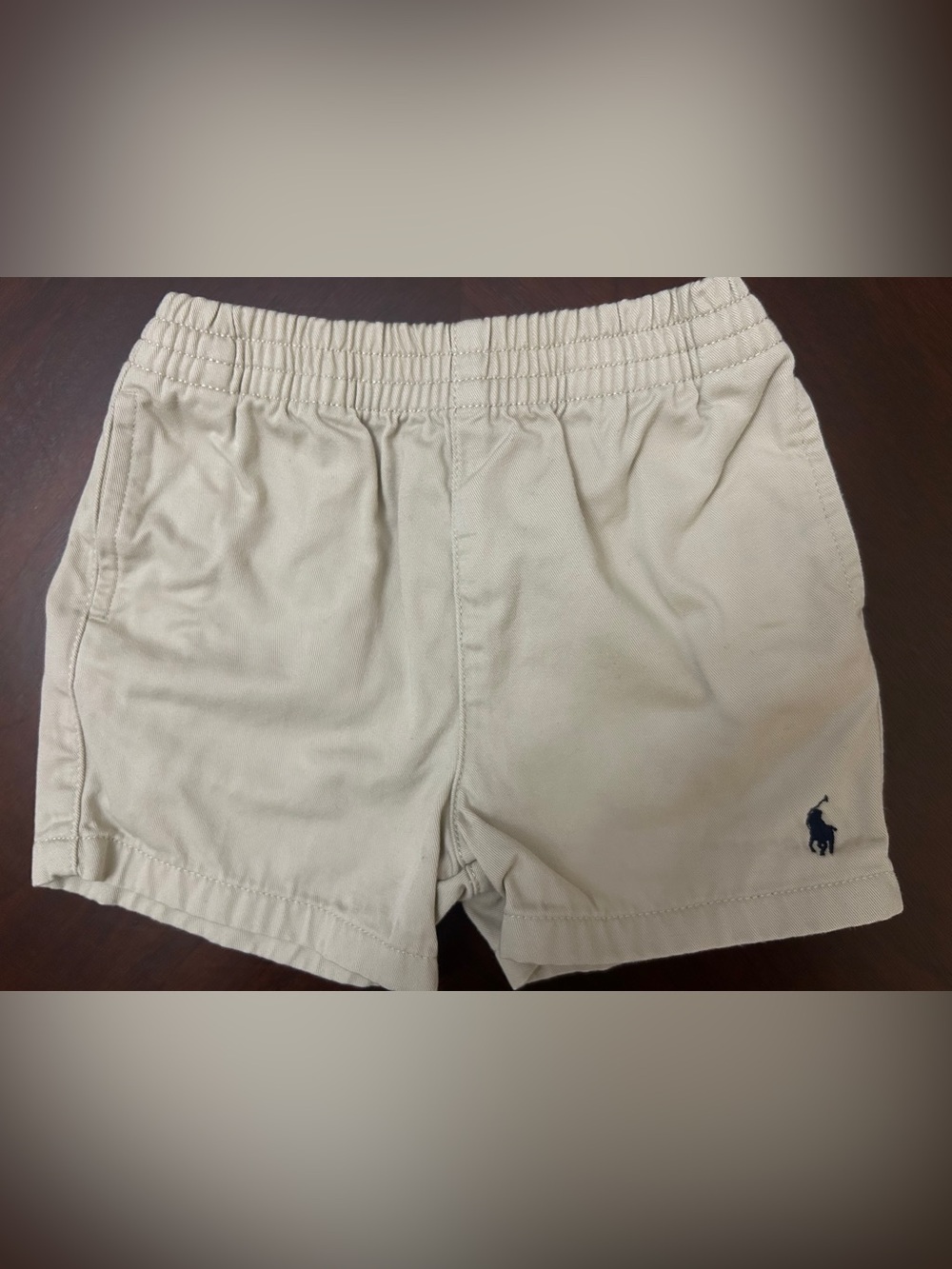 Polo Ralph Lauren Beige Khaki Shorts 12 Months Pony Logo EUC